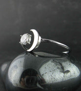 'Floating' Crescent Moon With CZ Star Ring | Woot & Hammy